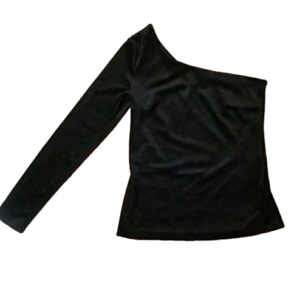 Kaileigh Maren Black One Shoulder Bodysuit Long Sleeve‎ Womens XS T9609 NEW